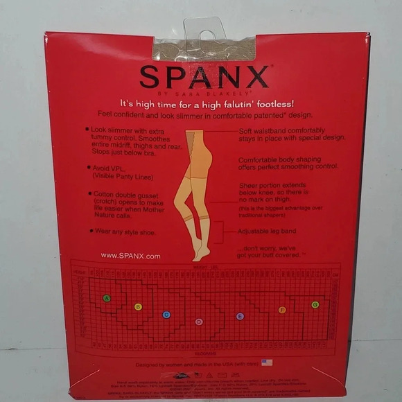 SPANX High-falutin’ Footless High Waisted Pantyhose Color Nude 1 Size G NWT - Picture 3 of 7